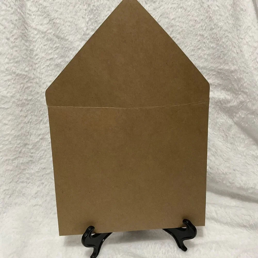 Rustic Handmade Lunch Bag Greeting Card Kid's Birthday Unisex W Envelope